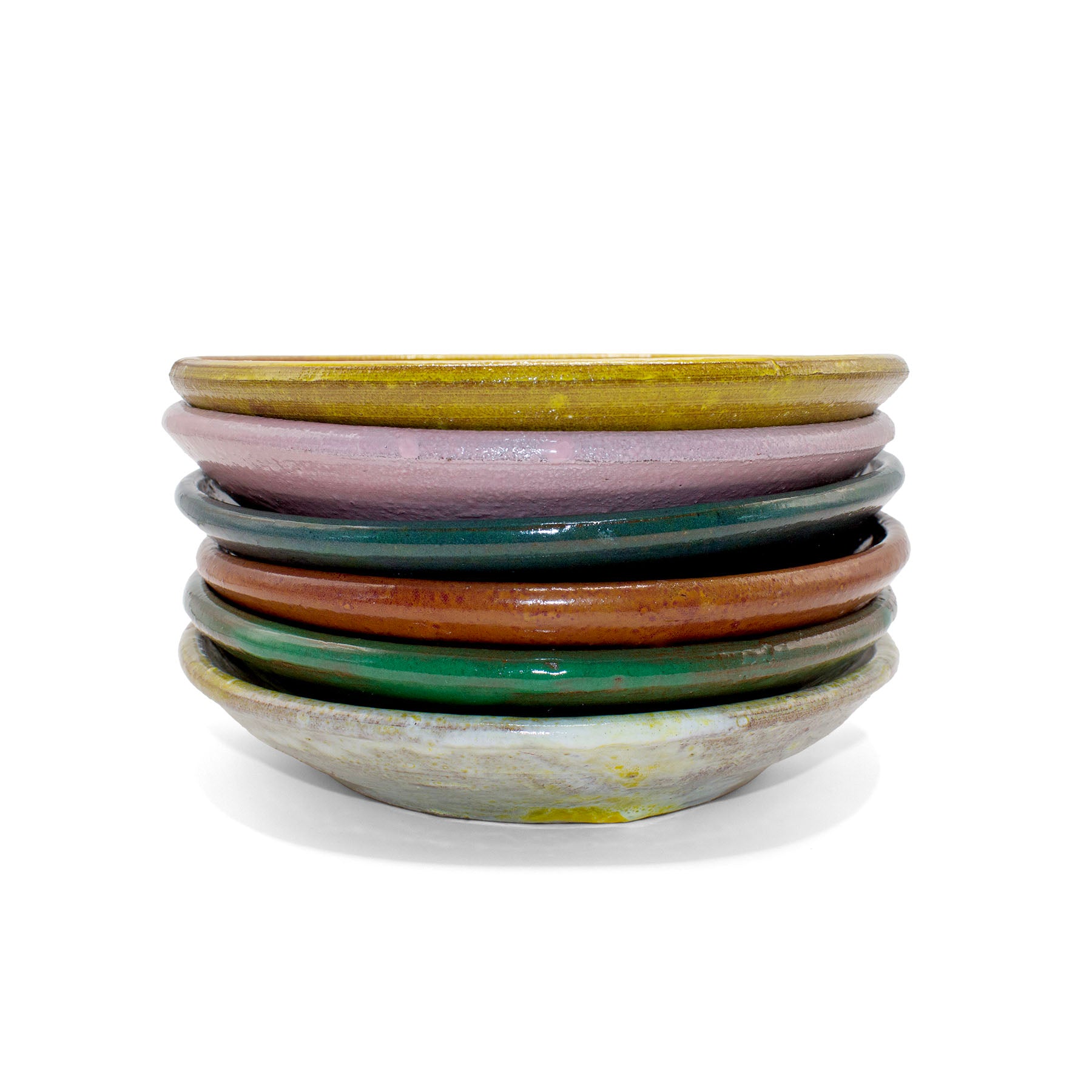 Colorful Local Lebanese clay dessert plate tableware from Lebanon at shababik.shop